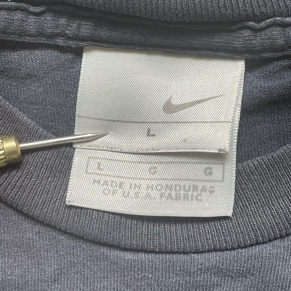Vintage 90s Grunge NIKE Air Spellout Center Swoosh‎ Size Large Distressed Faded - Picture 3 of 8
